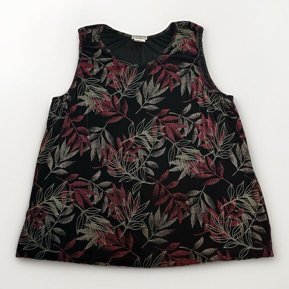 Ve Ve Collection Black Floral Sleeveless Blouse Slinky Top Whimsigoth Women's 3X - Picture 1 of 7